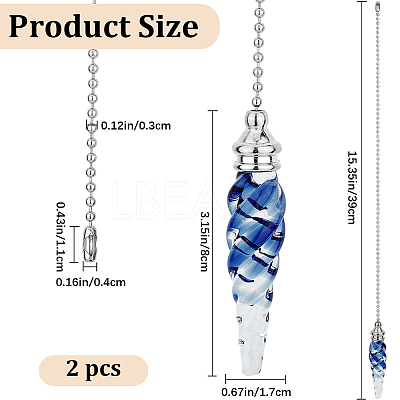 Glass Celling Fan Pull Chain Extender AJEW-WH0010-97P-1