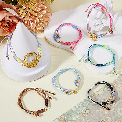 20Pcs Adjustable Braided Nylon Thread Link Bracelet Makings AJEW-SC0003-68G-1