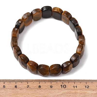 Natural Tiger Eye Beaded Stretch Bracelets for Unisex G-K303-01C-1