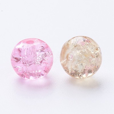 Baking Paint Crackle Glass Beads DGLA-X0006-8mm-04-1