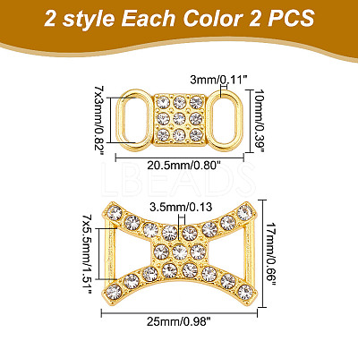 4 Pair 2 Styles Iron Shoelace Buckle Clips IFIN-AR0001-37-1