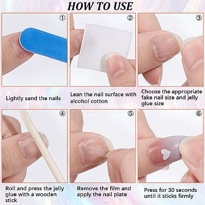 1 Bag ABS Plastic Full Cover Press On False Nails MRMJ-CP0001-55-1