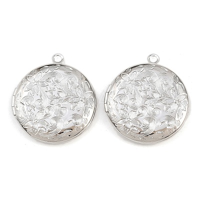 Rack Plating Brass Locket Pendants KK-K277-06P-1