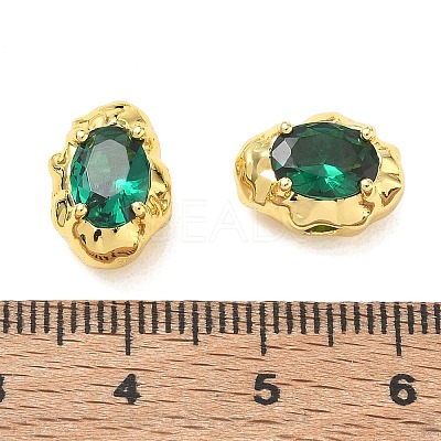 Brass Pave Cubic Zirconia Beads CU-CBA42CA-06G-01-1
