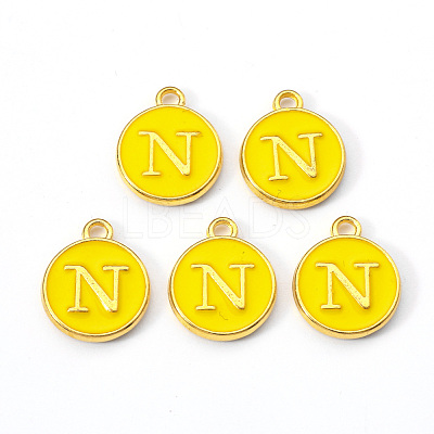 Golden Plated Alloy Enamel Charms ENAM-S118-09N-1