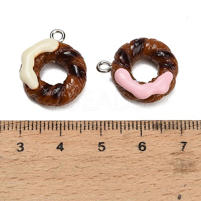 Opaque Resin Imitation Donut Pendants RE-CBAF169-06A-1