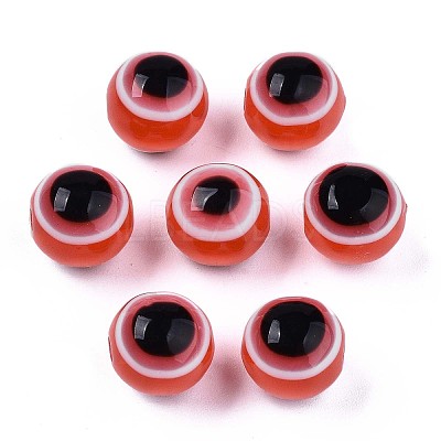 Round Evil Eye Resin Beads LS-RESI-R159-10mm-05-1