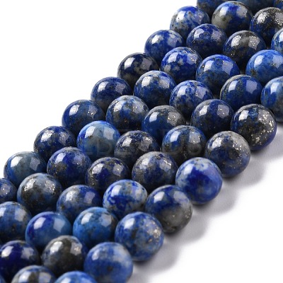 Natural Lapis Lazuli Round Beads Strands G-I181-09-8mm-1