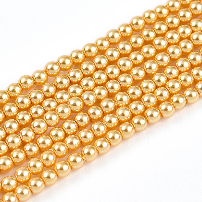 Baking Paint Pearlized Glass Pearl Bead Strands HY-N002-2mm-A08-1