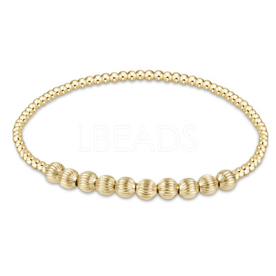 Bohemia Brass Round Beaded Stretch Bracelets TK0566-26-1