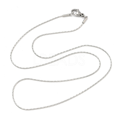 Tarnish Resistant 304 Stainless Steel Boston Chain Necklaces STAS-O053-15P-01-1