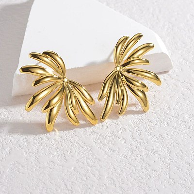 304 Stainless Steel Stud Earrings for Women EJEW-M095-03G-1