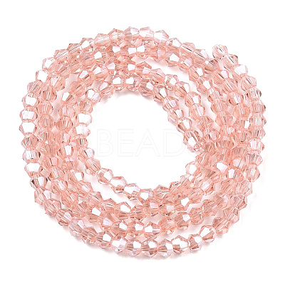 Transparent Electroplate Glass Beads Strands GLAA-F029-2mm-C15-1