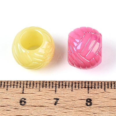 Pearlized UV Plating Opaque Acrylic European Beads SACR-T017-60M-1