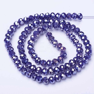Electroplate Glass Beads Strands EGLA-A034-P1mm-B07-1
