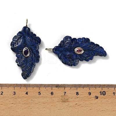 Natural Lapis Lazuli Carved Pendants G-K372-06G-02-1