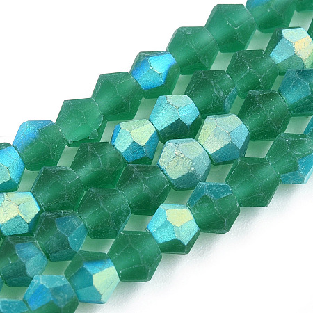 Imitate Austrian Crystal Bicone Frosted Glass Beads Strands EGLA-A039-T3mm-MB10-1