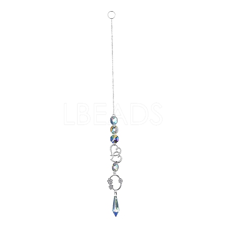 AB Color Plated Crystal Bullet Big Pendant Decorations LS-HJEW-G019-03F-1