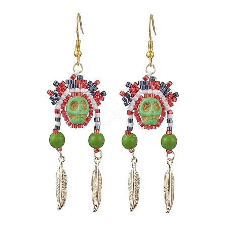 Iron Dangle Stud Earring EJEW-MZ00189-02-1