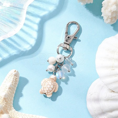 Sea Turtle Synthetic Turquoise Pendants Decoration HJEW-JM03009-04-1