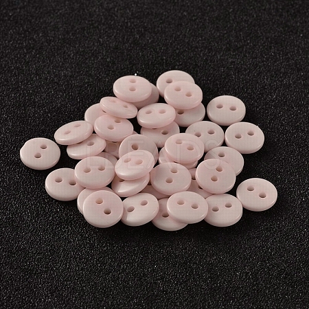 2-Hole Flat Round Resin Sewing Buttons for Costume Design BUTT-E119-18L-16-1