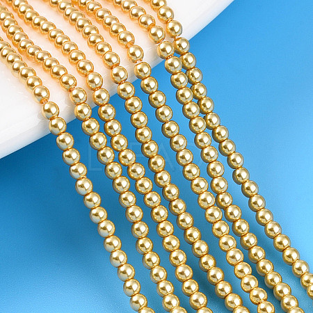 Baking Paint Pearlized Glass Pearl Bead Strands HY-N002-2mm-A08-1