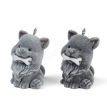 Flocky Resin Pendants FIND-A052-07D-1