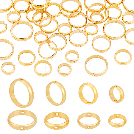 40Pcs 4 Style Brass Bead Frame KK-PH0005-06-1