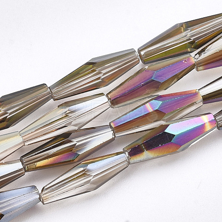 Electroplated Glass Beads Strands EGLA-S174-06B-1