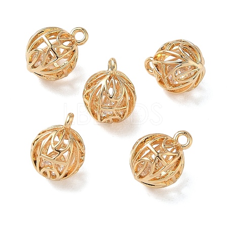 Brass Micro Pave Clear Cubic Zirconia Pendants KK-D261-01G-10-1