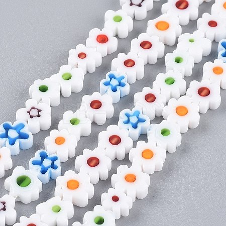 Handmade Millefiori Glass Bead Strands X-LAMP-J035-8mm-11-1