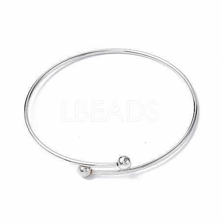 Adjustable 304 Stainless Steel Wire Cuff Bangle Making MAK-F286-02P-1