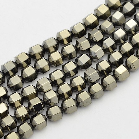 Hexagon Non-magnetic Synthetic Hematite Beads Strands G-D617-24-1