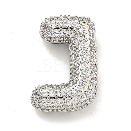Platinum Plated Brass Micro Pave Cubic Zirconia Pendants KK-L073-001P-J-1