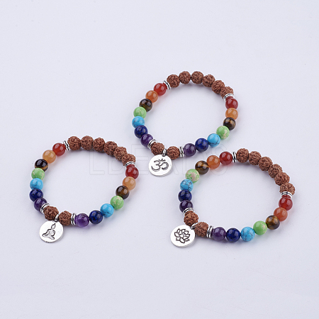 Yoga Chakra Jewelry BJEW-L620-01-1