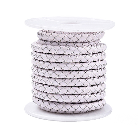 Braided Cowhide Leather Cord NWIR-N005-01R-3mm-1
