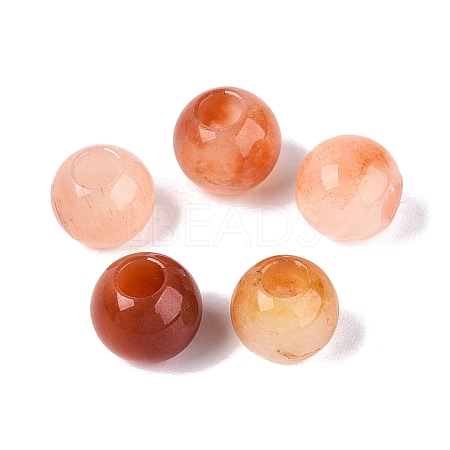 Natural Red Aventurine European Beads G-Q607-02E-1