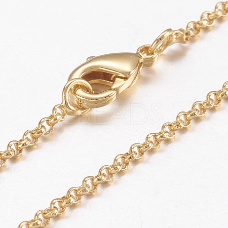 Brass Chain Necklaces X-MAK-L009-10G-1