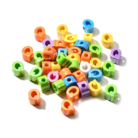 UV Plating Opaque Acrylic European Beads SACR-Z007-01Q-1