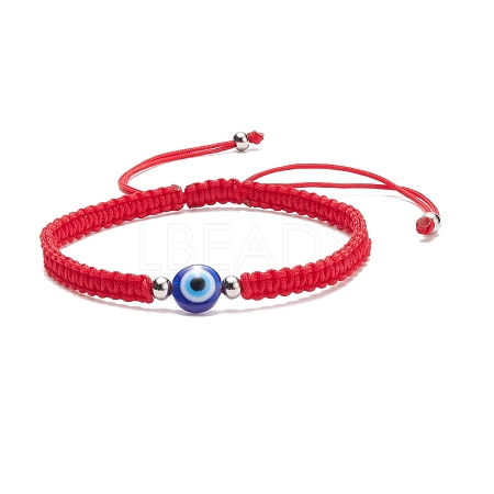 Resin Evil Eye Braided Bead Bracelet BJEW-JB08424-01-1