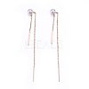 304 Stainless Steel Dangle Stud Earrings EJEW-G243-04-2