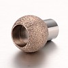 Textured 304 Stainless Steel Column Magnetic Clasps with Glue-in Ends STAS-I045-11-3