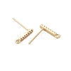 Brass Clear Cubic Zirconia Stud Earrings Finding for Women LS-KK-A244-10C-G-2
