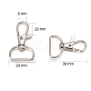 Zinc Alloy Swivel D Rings Lobster Claw Clasps X-E341-8-3