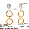 Two Tone 304 Stainless Steel Dangle Stud Earrings WG213BB-05-1