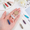 10Pcs 10 Colors Gemstone with Steel Wire Wrapped Pointed Pendants G-AR0004-03LG-3