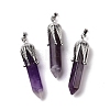 Natural Amethyst Big Pointed Pendants G-E059-03AS-04-1