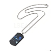 201 Stainless Steel Rectangle with Constellations Pendant Necklace for Women NJEW-G015-01H-3