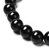 Natural Black Onyx Beads Stretch Bracelet for Men Women BJEW-JB06884-5