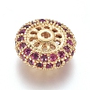 Brass Micro Pave Cubic Zirconia Spacer Beads ZIRC-L085-61G-1